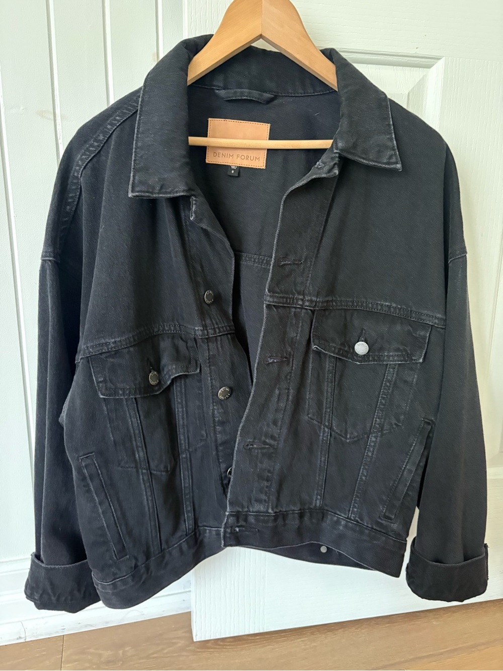 Denim Forum Black Denim Trucker Jacket